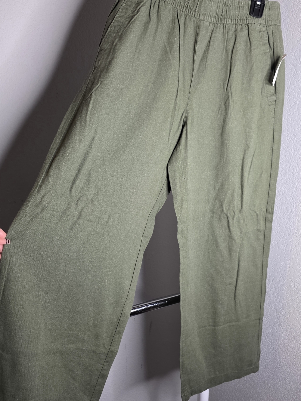 Old Navy Olive Green Wide-Leg Pull-On Pants - Picture 2 of 7